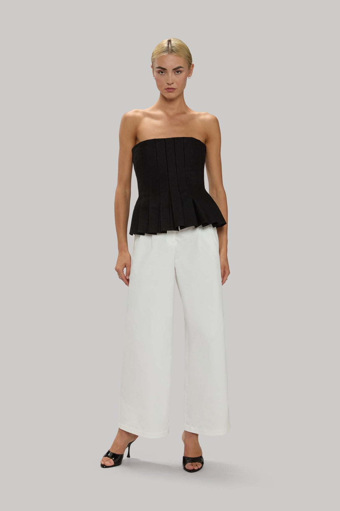 Pleated Denim Tube Top - Jasmine Elaine