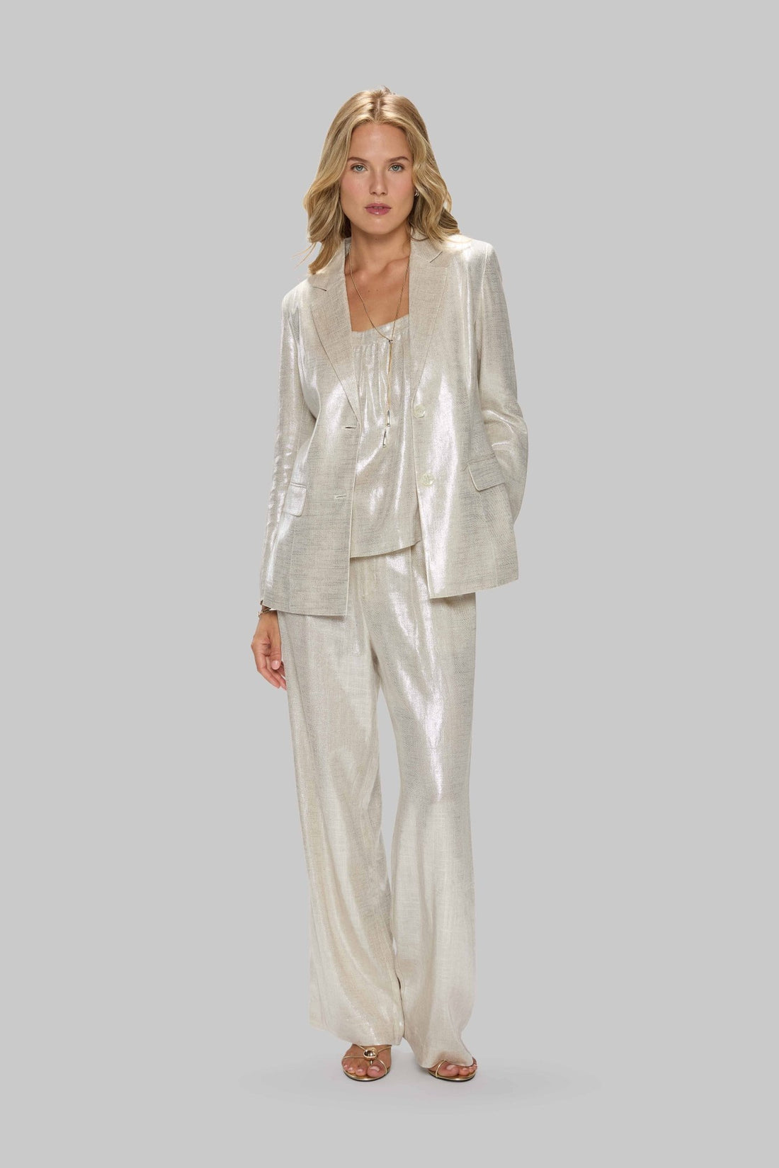 Metallic Linen Blazer - Jasmine Elaine