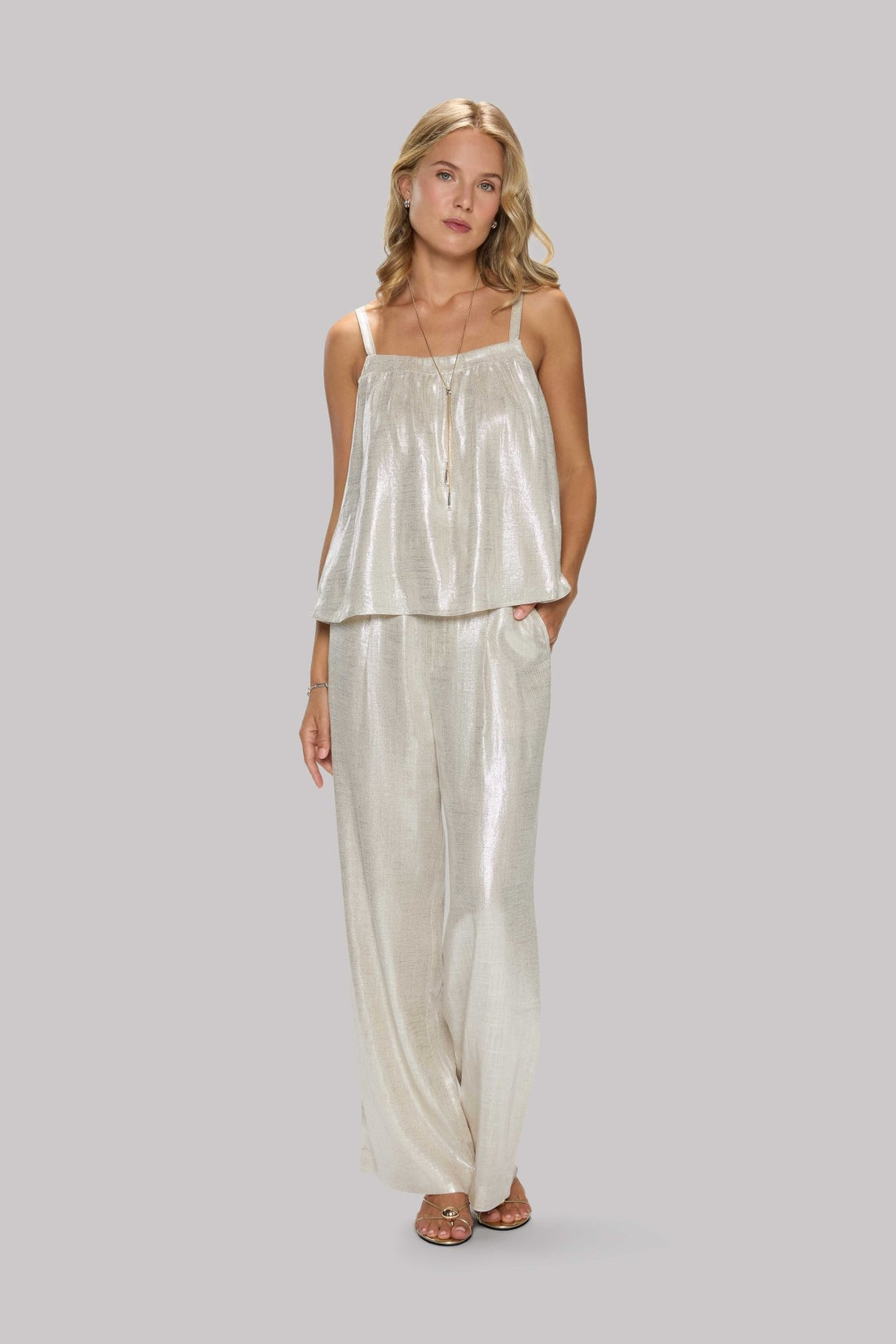 Metallic Linen Top - Jasmine Elaine