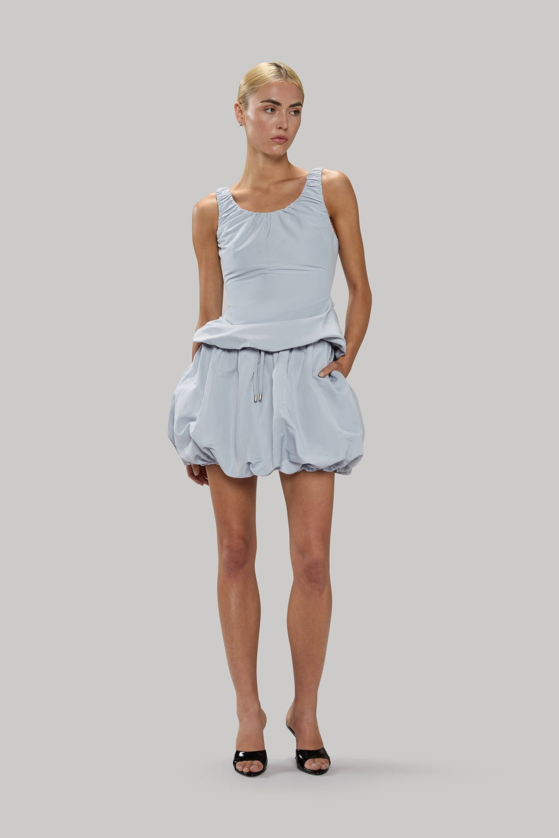 Ruched Tank With Balloon Hem - Jasmine Elaine